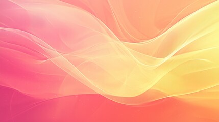 A pink and yellow abstract background with wavy lines