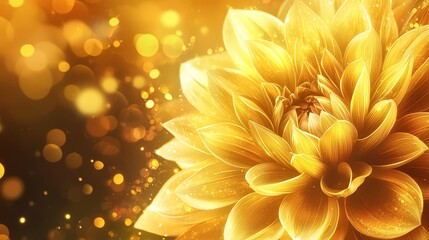 Fototapeta premium A close up of a yellow flower on a gold background