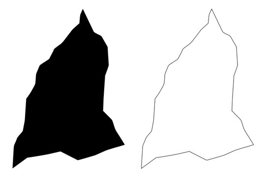 Jafara District (Districts of Libya, State of Libya, Tripolitania) map vector illustration, scribble sketch Al Jfara map