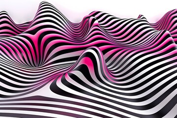 An intricate pattern of parallel lines that create an optical illusion of movement and three-dimensional form. Generative AI.