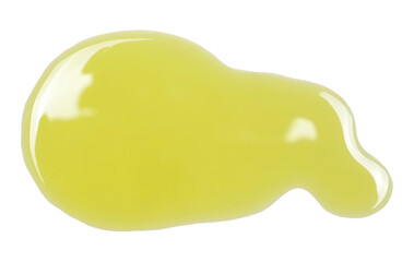 Puddle of olive oil isolated on white background, top view and clipping path