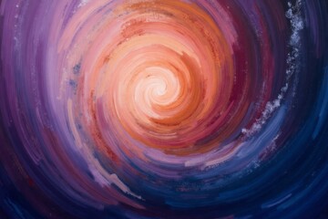 Abstract swirling painting with vibrant colors and dynamic movement creating a sense of depth