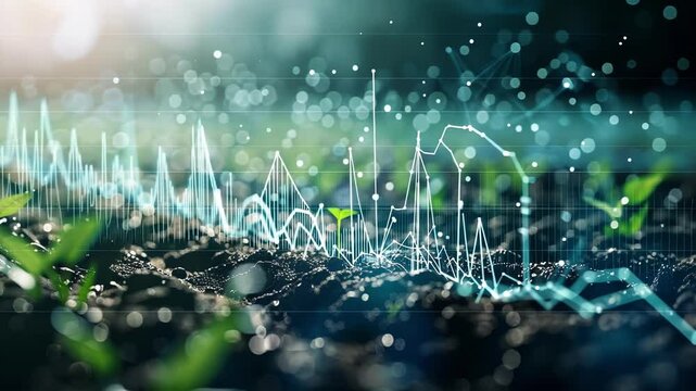 Innovative agricultural technology uses data analysis and sensors to monitor the growth and health of crops, optimizing resource management and maximizing yields in fertile soil