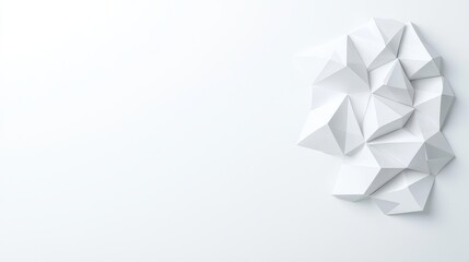 An abstract texture of white polygonal geometric patterns as a background.