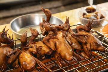 close up of cooked whole ducks, Vietnam