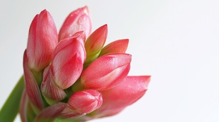 Fototapeta premium A close up of a pink flower with water droplets on it