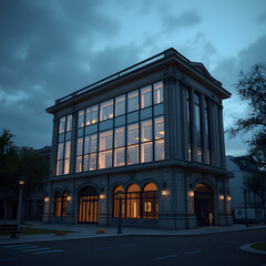 Fototapeta premium A large building with many windows and a tall clock tower
