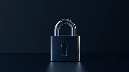 Fototapeta premium A black padlock with a keyhole on a dark background