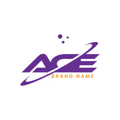 letter ace text logo design vector