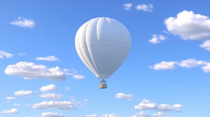 Naklejka premium White Hot Air Balloon Above the Horizon