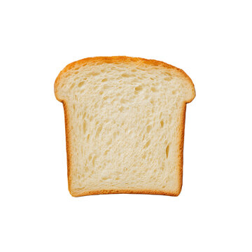 toast: slice of white bread on transparent background	
