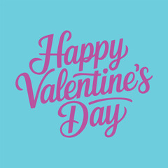 happy valentines day calligraphy vector