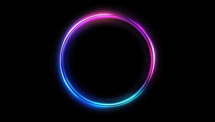 Abstract Neon Circle: Glowing Ring of Light