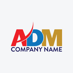 letters adm text logo design vector format