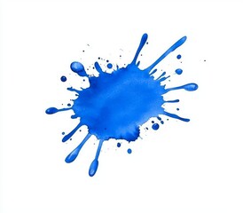 Fototapeta premium A transparent background with a blue watercolor mark. Stock.