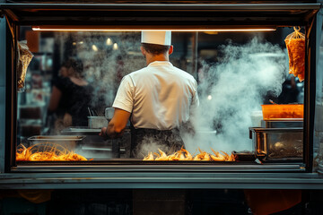 cook in a food truck