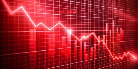 Red Descent: Abstract Representation of Economic Downturn