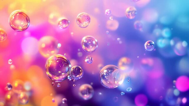 Vibrant desktop wallpaper showcasing a colorful burst with mesmerizing floating bubbles