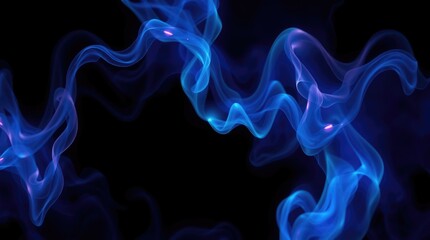 Obraz premium Intricate waves of blue and purple light twist and swirl, forming an enchanting abstract composition that evokes a sense of mystery and tranquility
