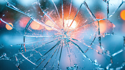 Broken glass crack wallpaper, background effect texture, pattern of damage, shattered white crash abstract, destruction impact on white surface, accident concept, fractured window.