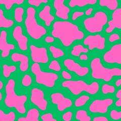 Seamless pattern with green and pink 