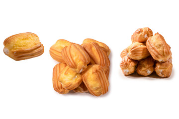 Sweet eclairs isolated on a white background.