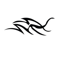 Fototapeta premium Floral Design A classic black and white floral design element featuring elegant, curved leaves and intricate detailing. Ornamental Perfect for use in decorative borders, logos