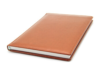 Brown diary on a white background