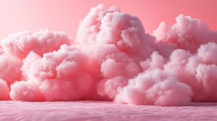 Abstract pink fluffy clouds in a dreamlike sky