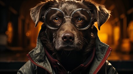 portrait of a black dog