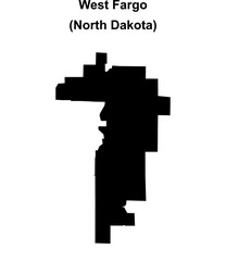 West Fargo (North Dakota) blank outline map