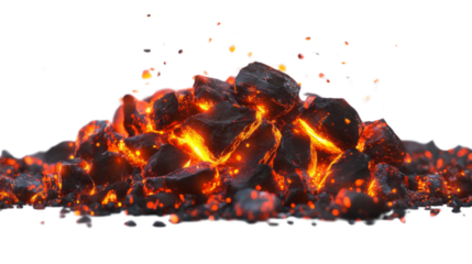 Glow and fire, transparent background