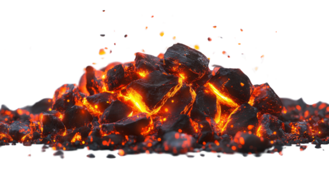 Glow and fire, transparent background
