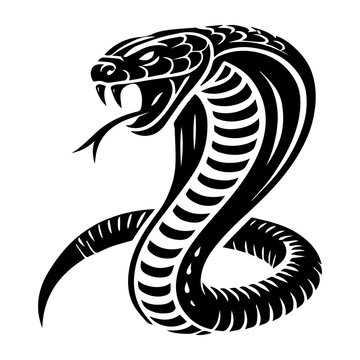 Logo cobra in black and white drawn in vector format.