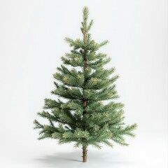 Fototapeta premium A tall evergreen tree with green needles and brown cones