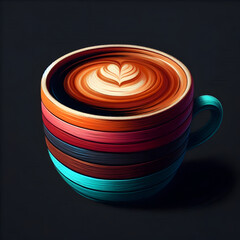 coffee artistic chalk coffee cup illustration in vibrant design setting