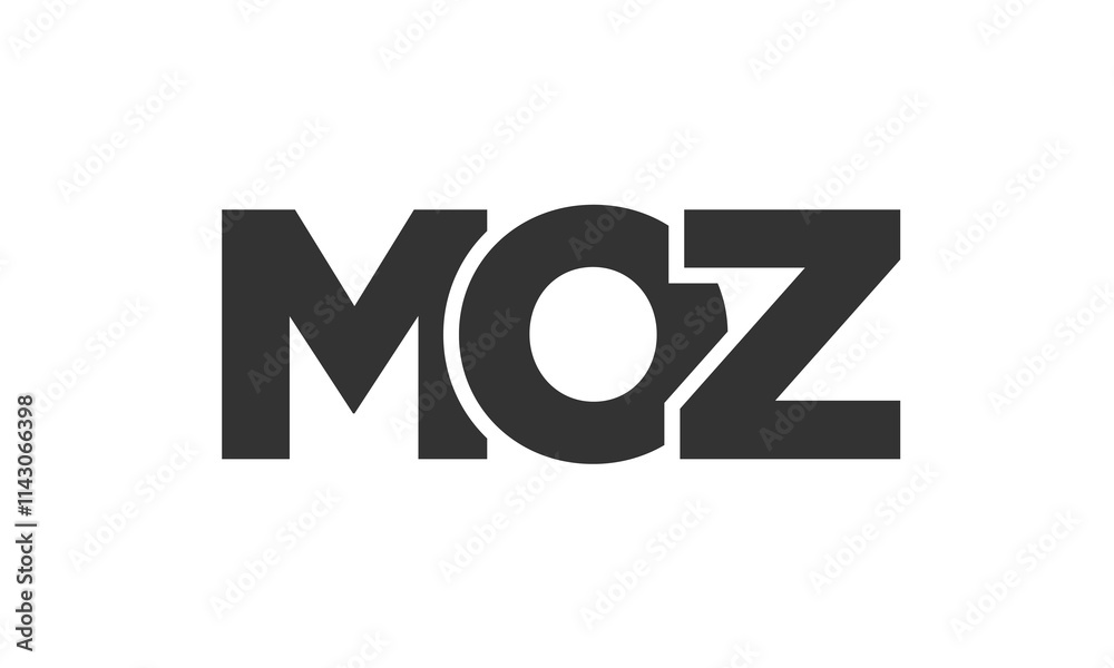 Fototapete moz logo design template with strong and modern bold text. initial based vector logotype featuring s