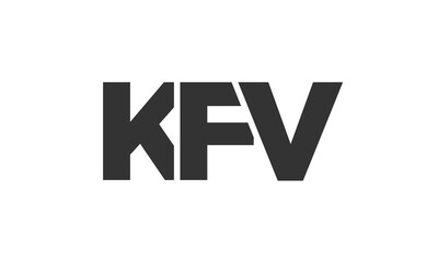 KFV logo design template with strong and modern bold text. Initial based vector logotype featuring simple and minimal typography. Trendy company identity.