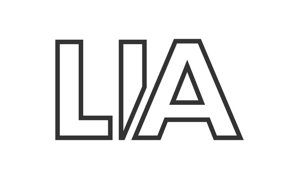 LIA logo design template with strong and modern bold text. Initial based vector logotype featuring simple and minimal typography. Trendy company identity.