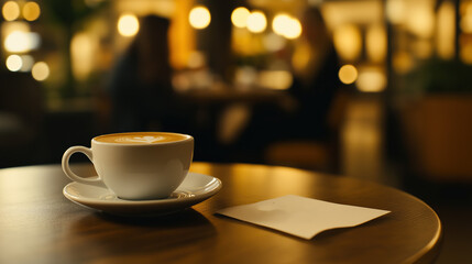 A Picture Of A Couple In Love On A Date Enjoying A Cup Of Coffee, With The Background Of The Coffee Shop And Its Customers Blurred.