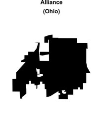 Fototapeta premium Alliance (Ohio) blank outline map