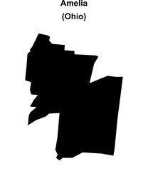 Amelia (Ohio) blank outline map