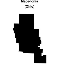 Fototapeta premium Macedonia (Ohio) blank outline map