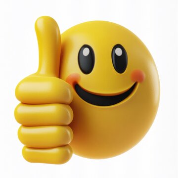 Cheerful Smilie with a Thumbs Up Gesture, Radiating Positivity and Approval