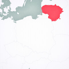 Map of Poland - Lithuania
