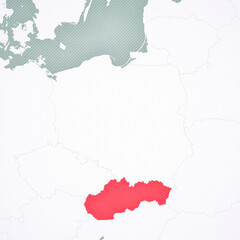 Obraz premium Map of Poland - Slovakia