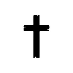 Christian cross vector symbol flat style. Religion cross icon vector illustration.