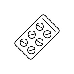 Pills icon flat. Illustration isolated vector sign symbol.