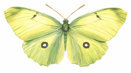 Fototapeta premium Brimstone butterfly on a transparent background. Brimstone. Illustration
