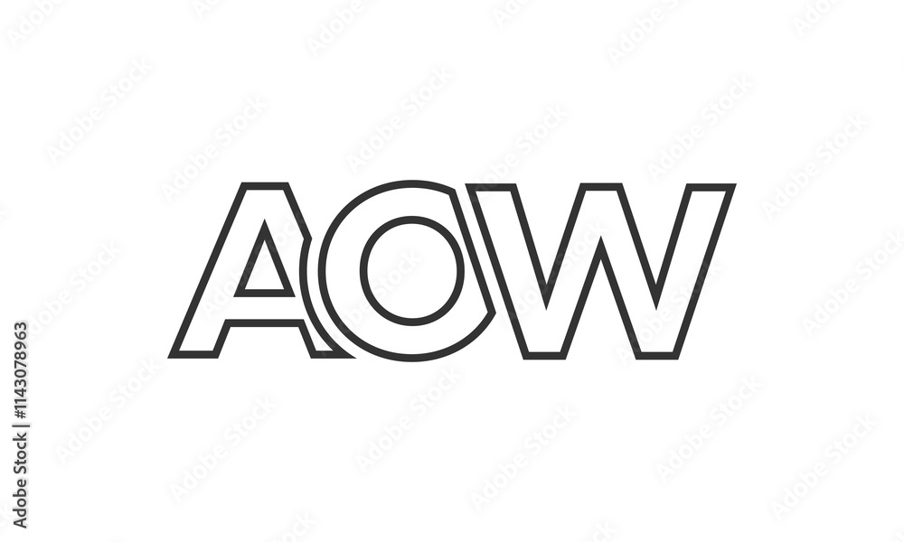 Fototapete AOW logo design template with strong and modern bold text. Initial based vector logotype featuring simple and minimal typography. Trendy company identity.